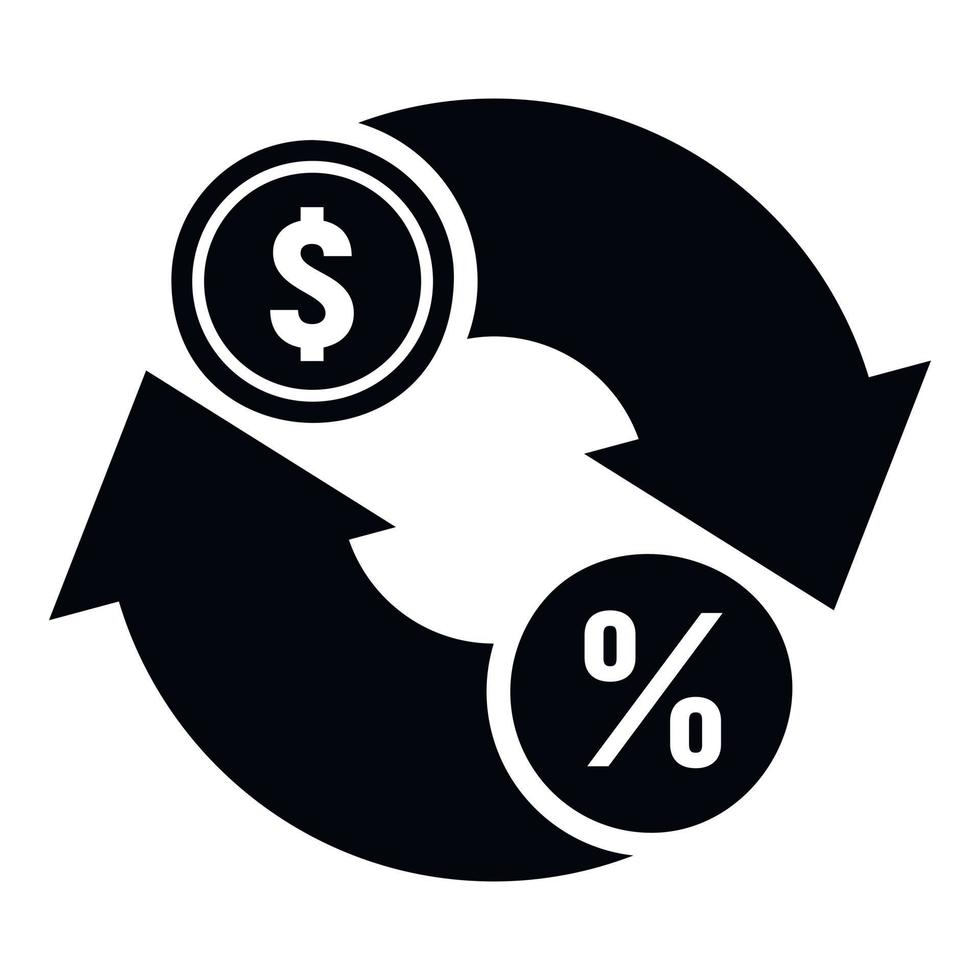 pengar omvandlare ikon, enkel stil vektor