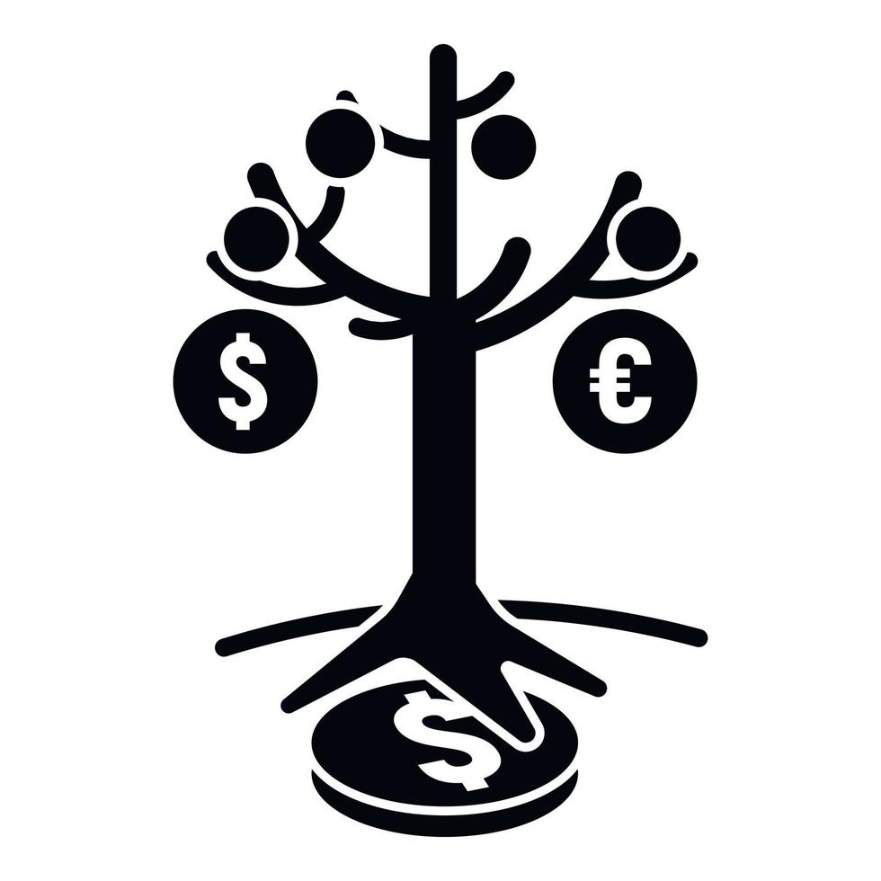 pengar träd ikon, enkel stil vektor