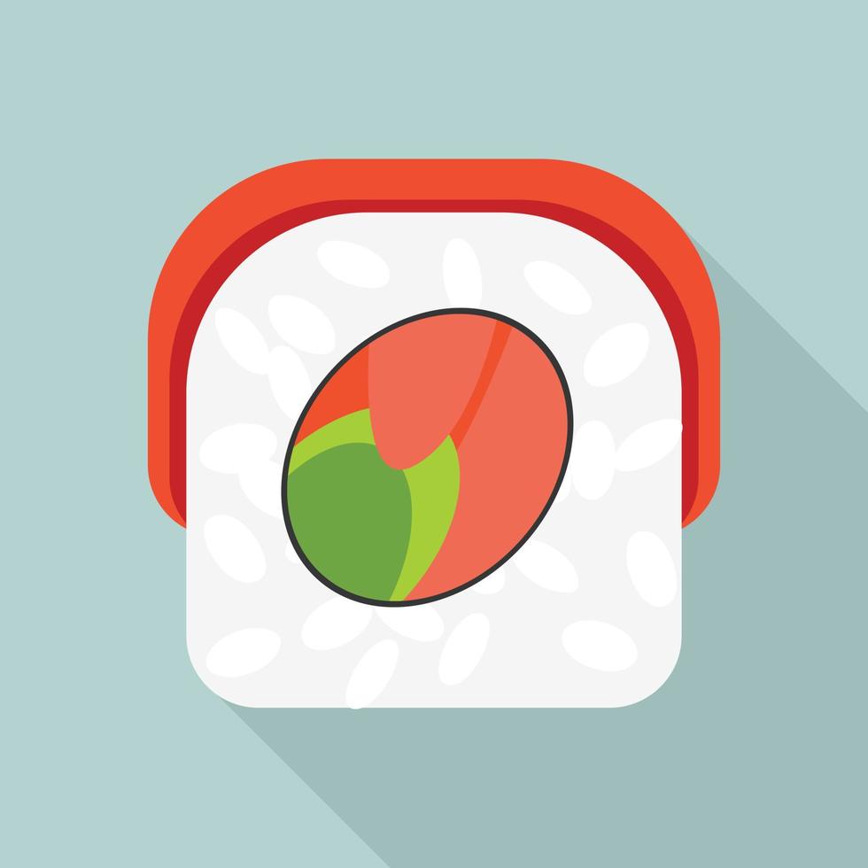 japan sushi ikon, platt stil vektor