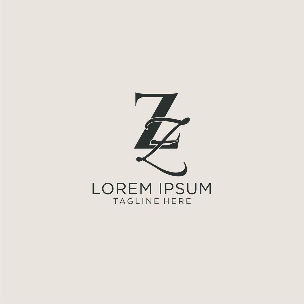 initialen zz buchstabe monogramm mit elegantem luxusstil. Corporate Identity und persönliches Logo vektor