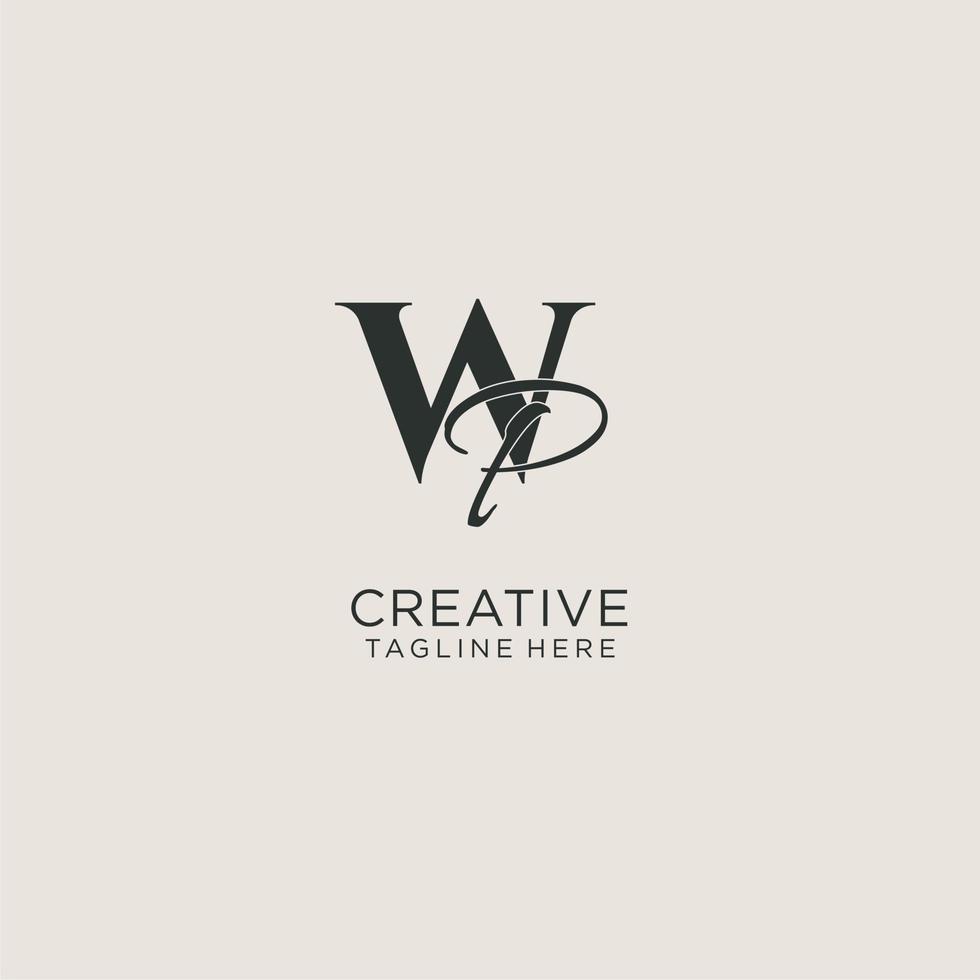initialen wp buchstabe monogramm mit elegantem luxusstil. Corporate Identity und persönliches Logo vektor