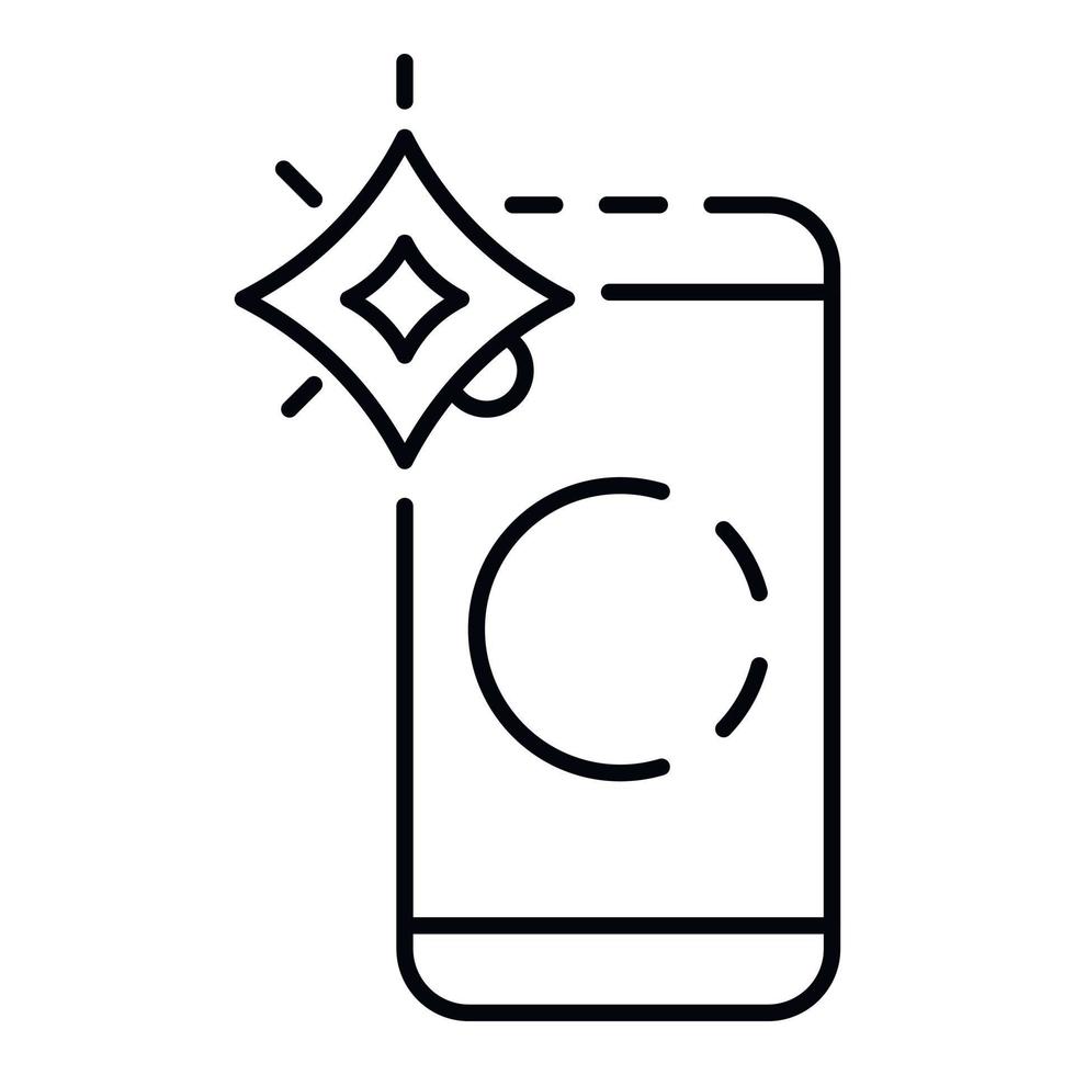 Smartphone-Flash-Symbol, Umrissstil vektor