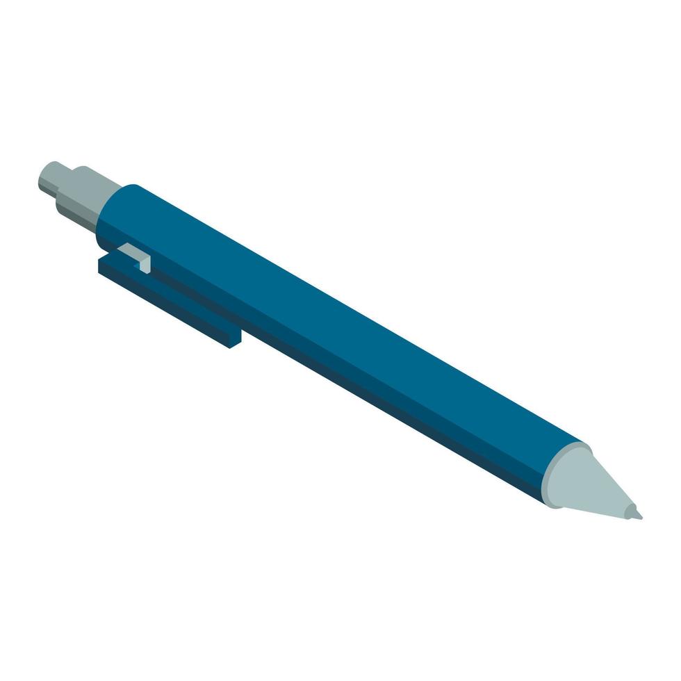 Büro blaues Stiftsymbol, isometrischer Stil vektor