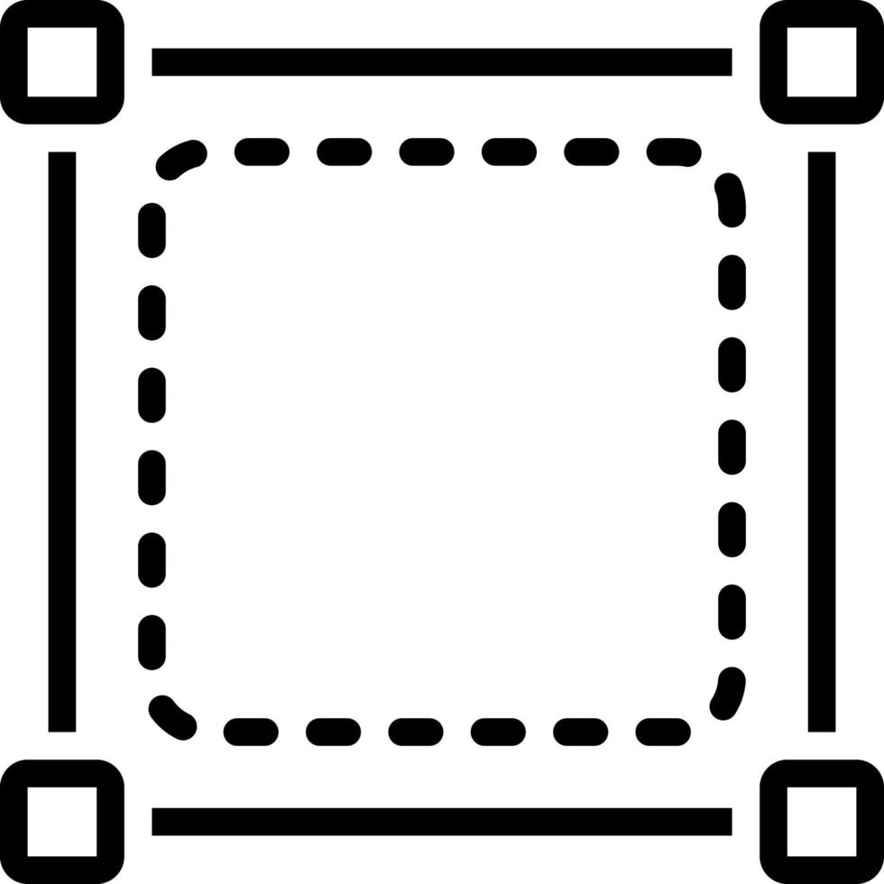 Liniensymbol für Quadrat vektor