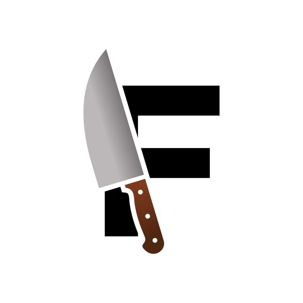 första kniv f logotyp vektor