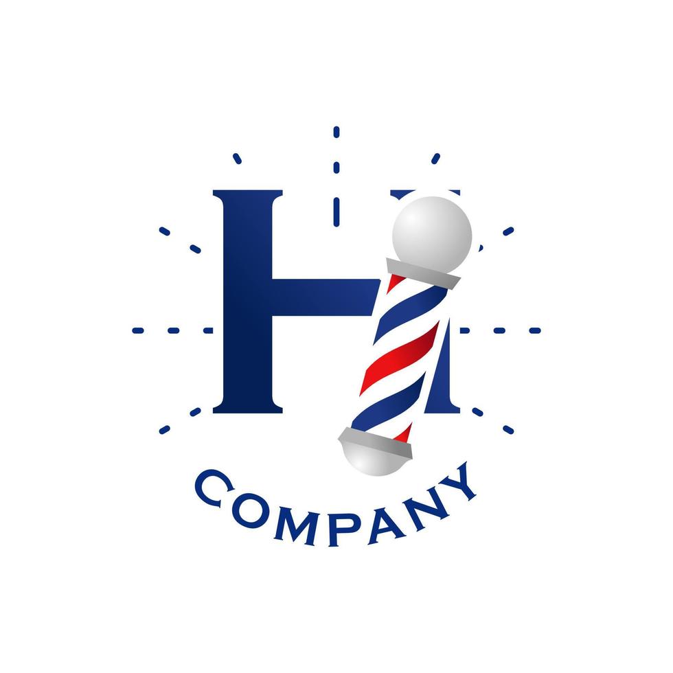 anfängliches h barbershop-logo vektor