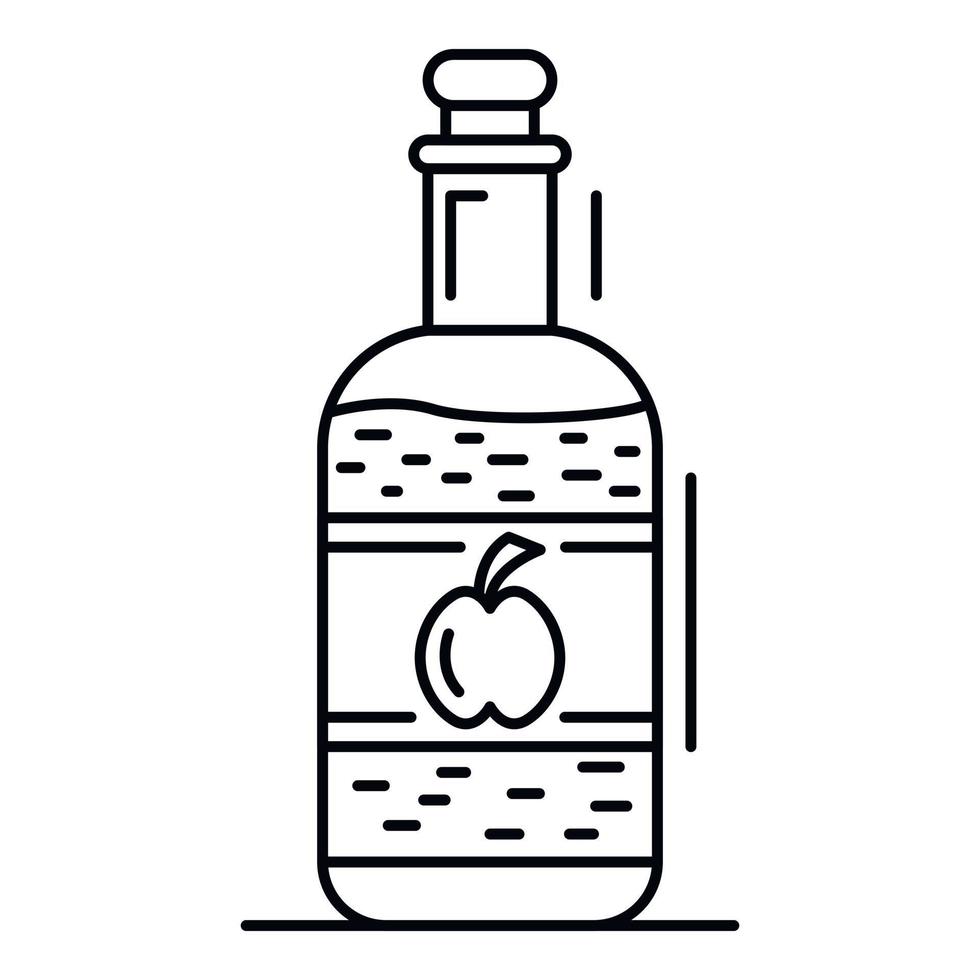 äpple vinäger ikon, översikt stil vektor