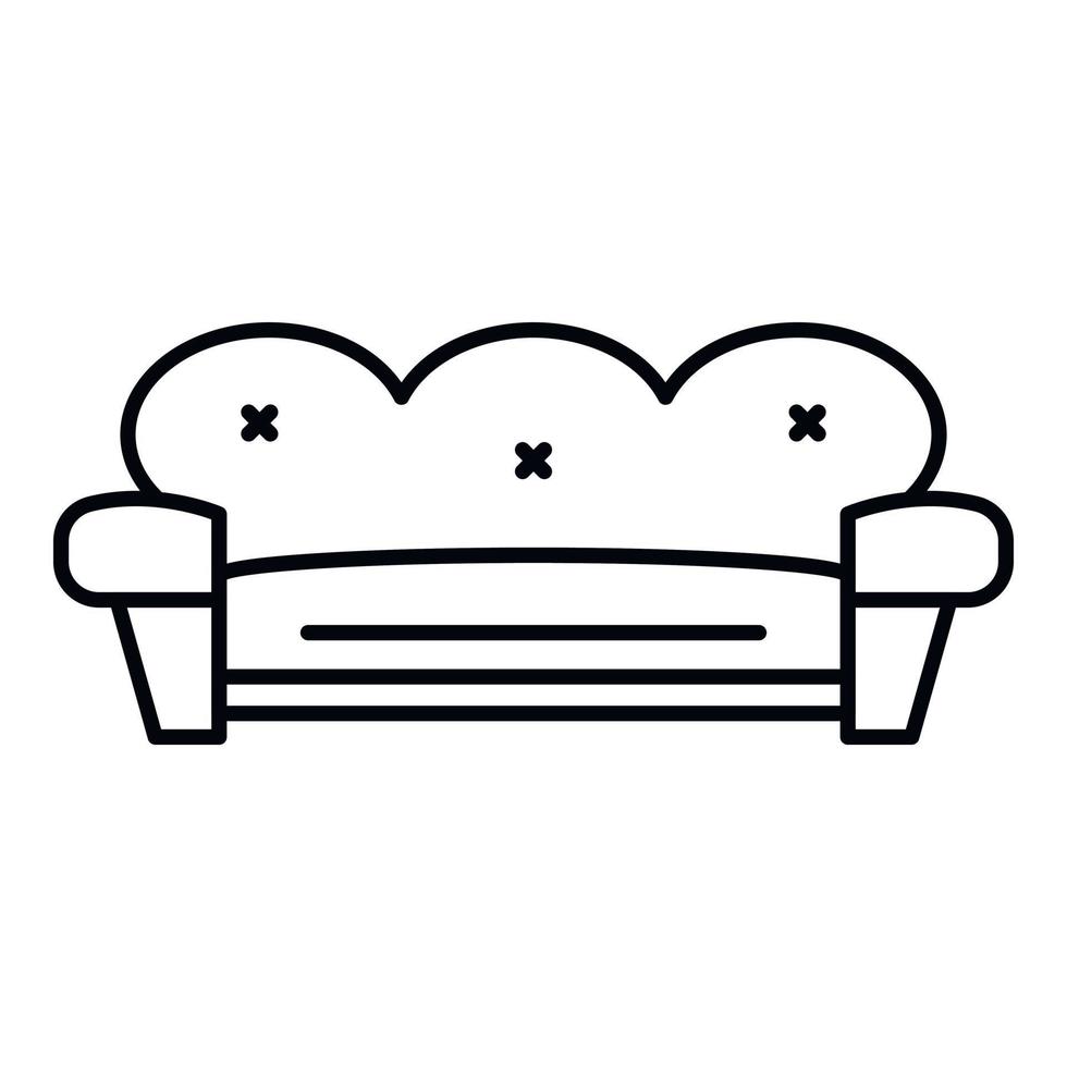 Retro-Sofa-Symbol, Umrissstil vektor