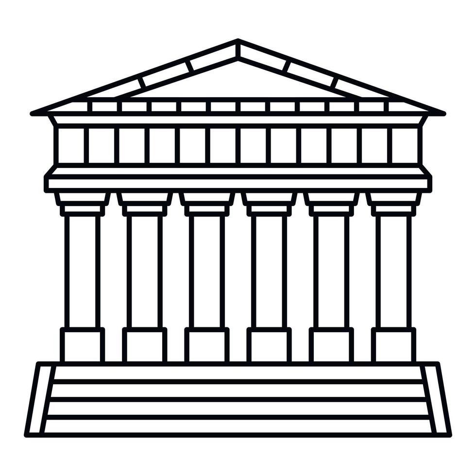 italiensk tempel ikon, översikt stil vektor