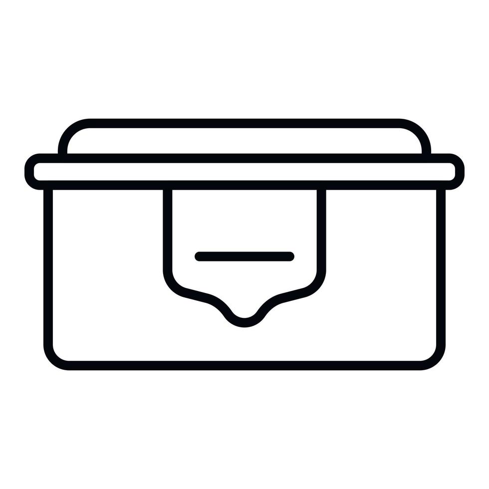 Öko-Kunststoff-Lunchbox-Symbol, Umrissstil vektor