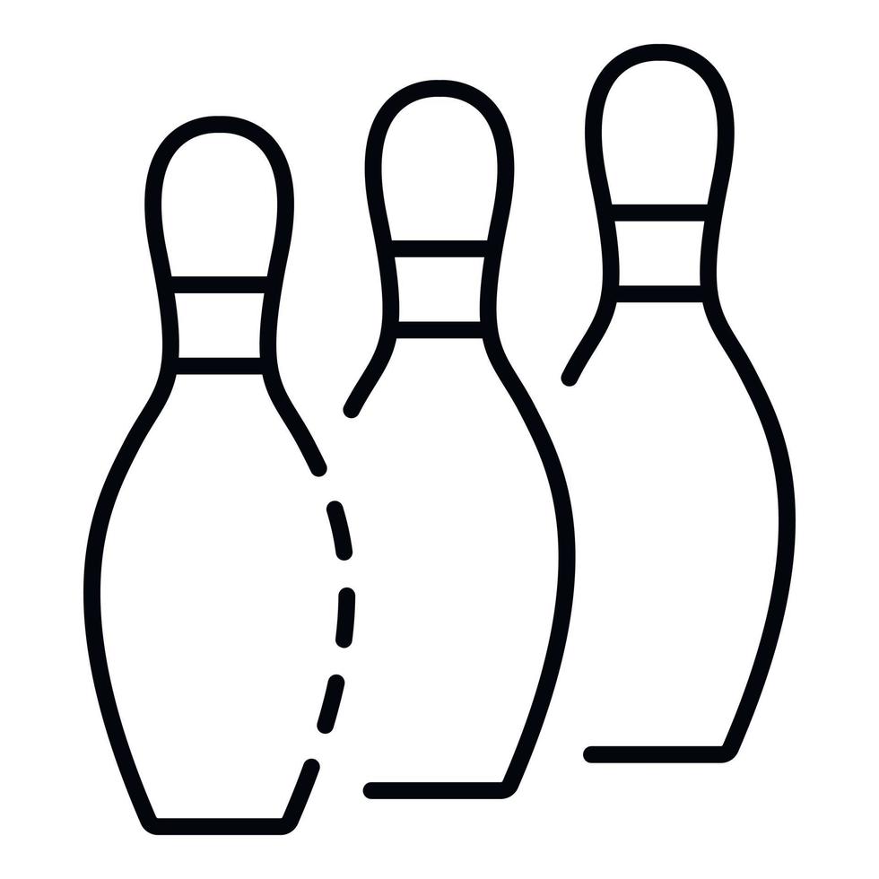 Bowling-Pins stehen Symbol, Umriss-Stil vektor