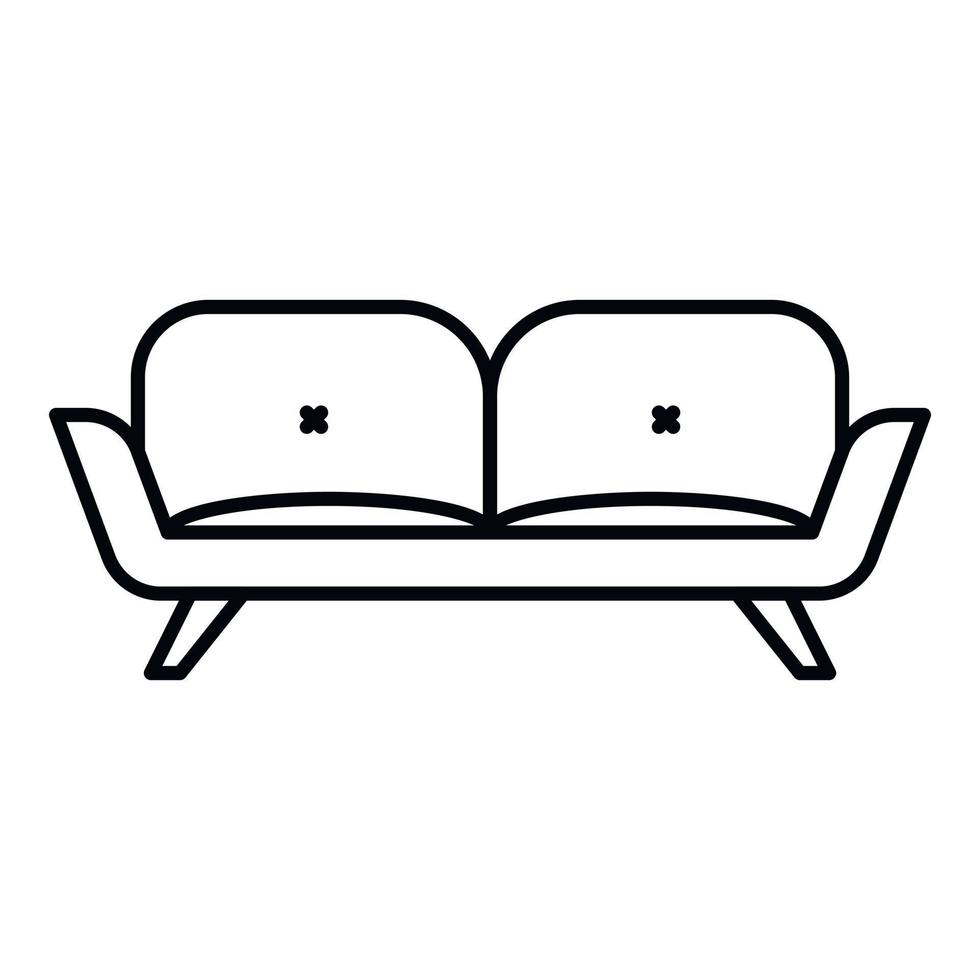 divan soffa ikon, översikt stil vektor