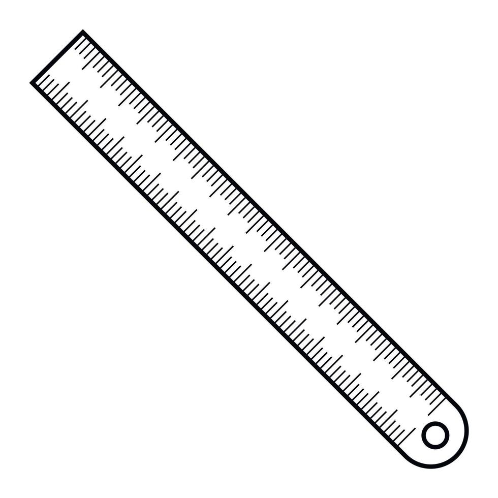 Metalllineal-Symbol, Umrissstil vektor