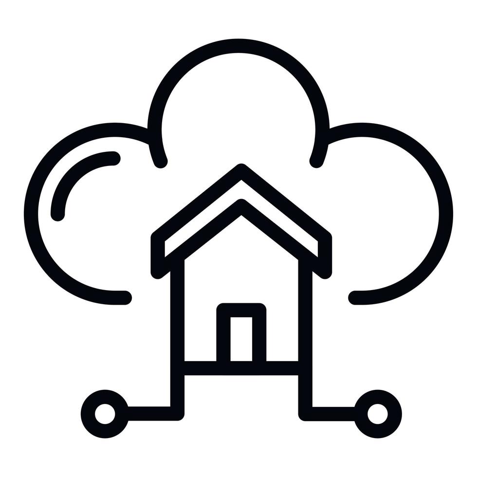 Smart-Home-Cloud-Symbol, Umrissstil vektor