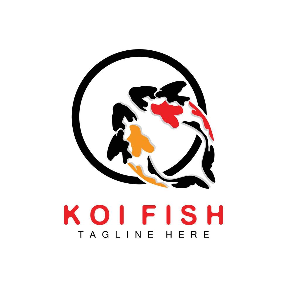 koi fisk logotyp design, kinesisk tur- och triumf dekorativ fisk vektor, företag varumärke guld fisk ikon vektor