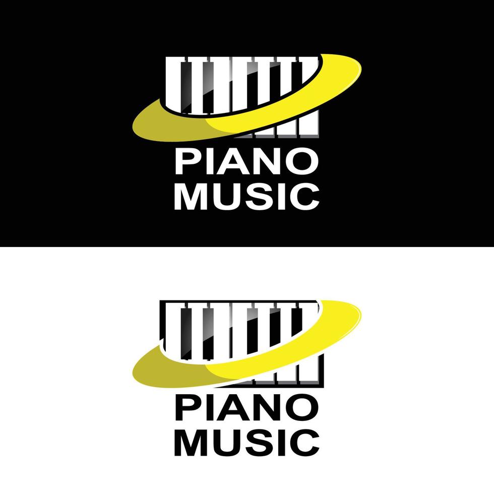 klavierlogo, musikinstrumentenvektor, design für musikgeschäft, klaviermusikunterricht vektor