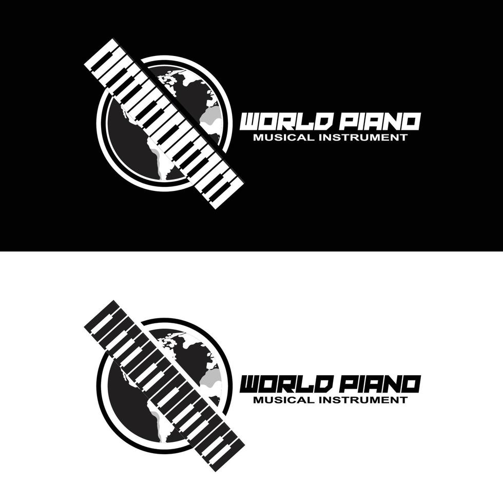 piano logotyp, musikalisk instrument vektor, design för musik Lagra, piano musik klass vektor
