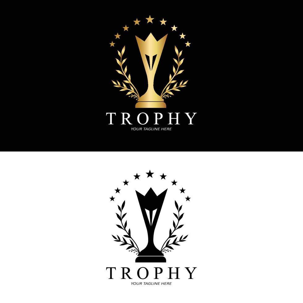 trofén logotyp design, tilldela vinnare mästerskap trofén vektor, Framgång varumärke vektor