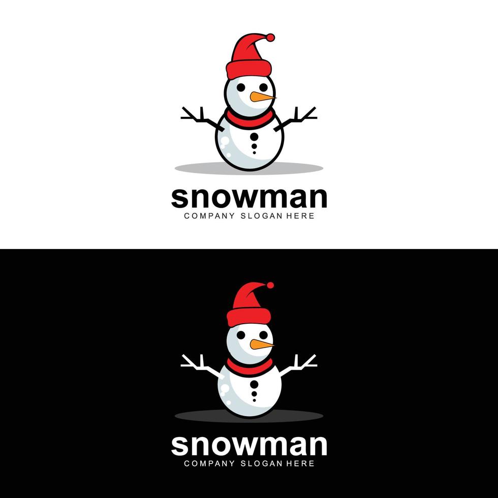 Schneemannlogo, Schneemannwintervektor und Weihnachtswinter und neues Jahr vektor