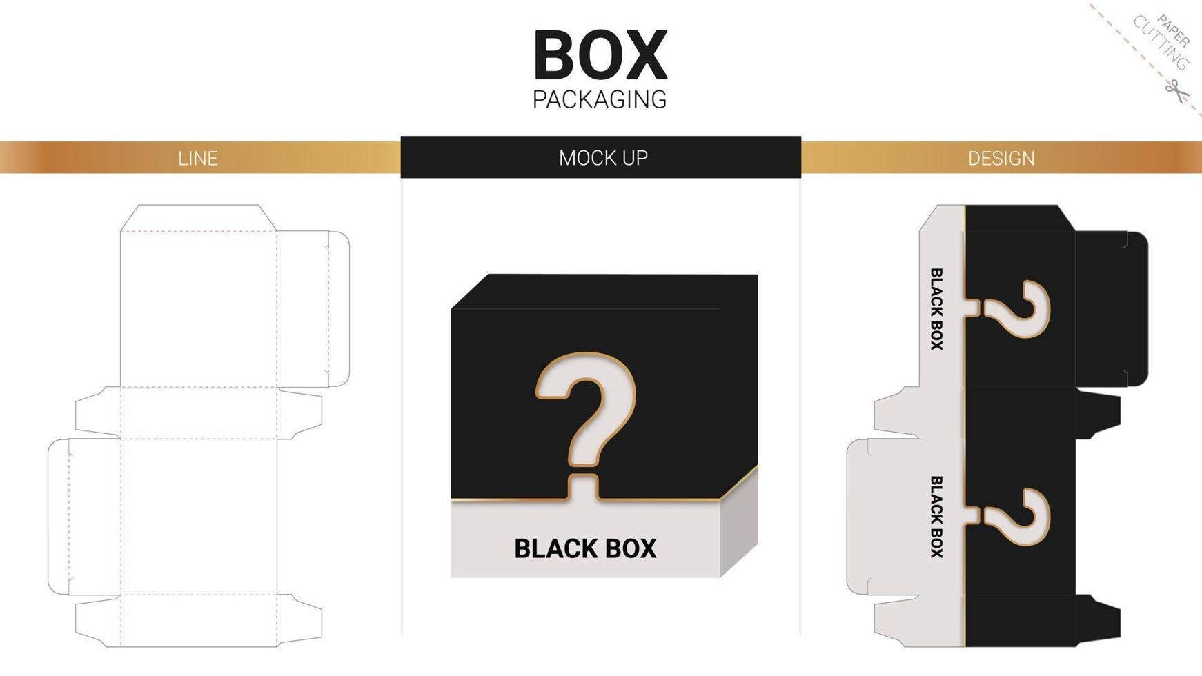 box förpackning och mockup stansad mall vektor