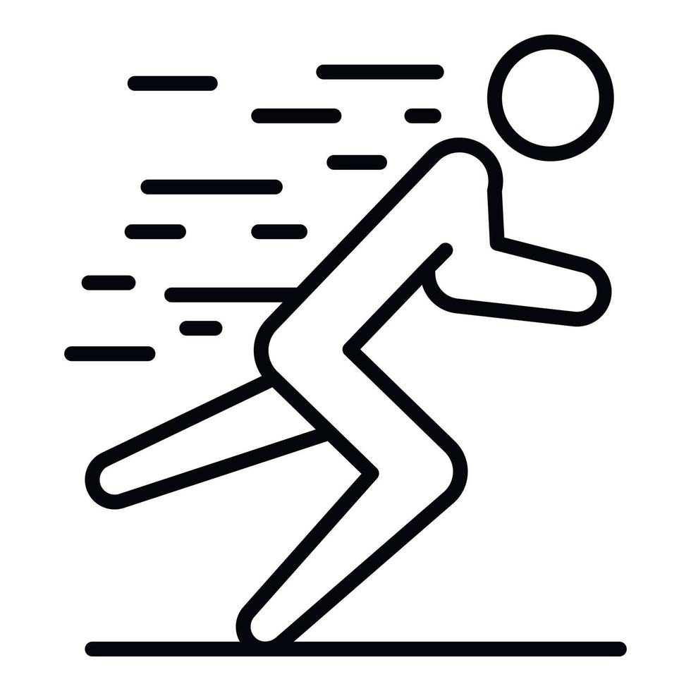 Man Triathlon Running Icon, Umrissstil vektor