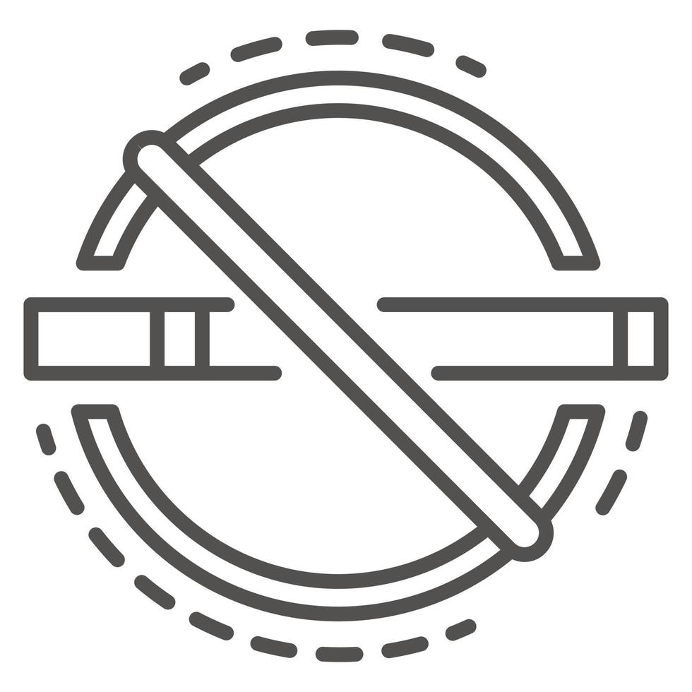 abstrakt Nej rökning ikon, översikt stil vektor