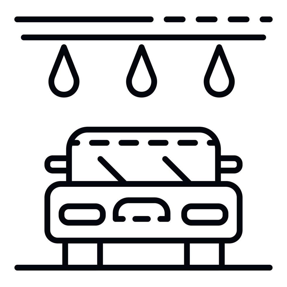 vatten släppa bil tvätta ikon, översikt stil vektor