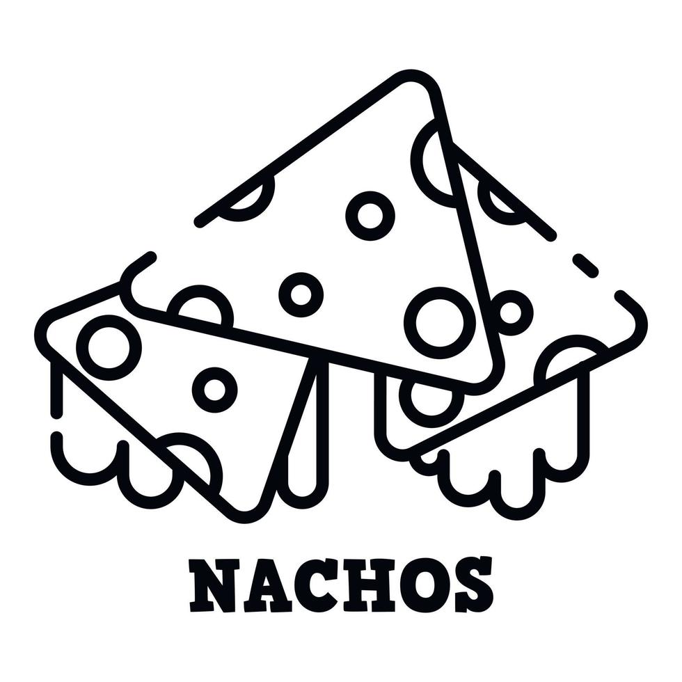 Nachos-Symbol, Umrissstil vektor