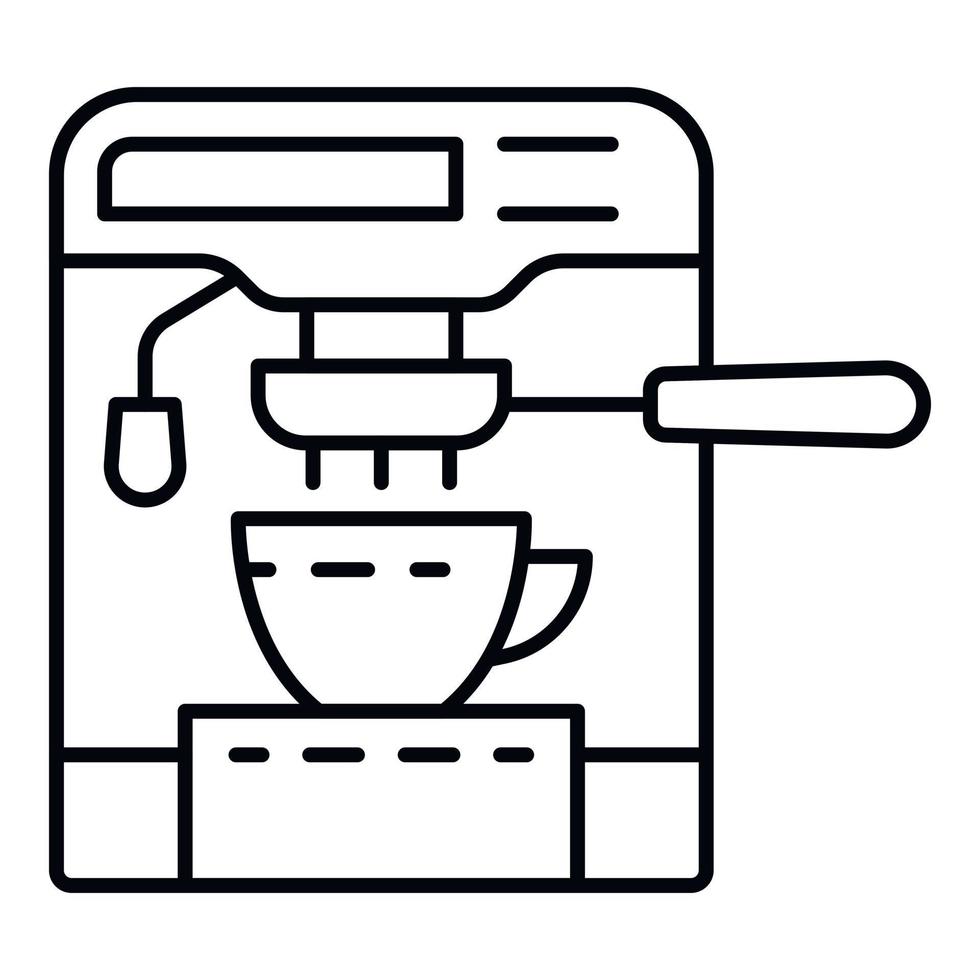 moderne Kaffeemaschinen-Ikone, Umrissstil vektor