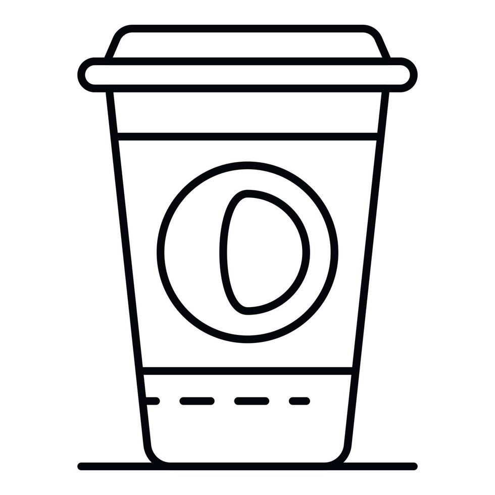 Kaffee-Plastikbecher-Symbol, Outline-Stil vektor