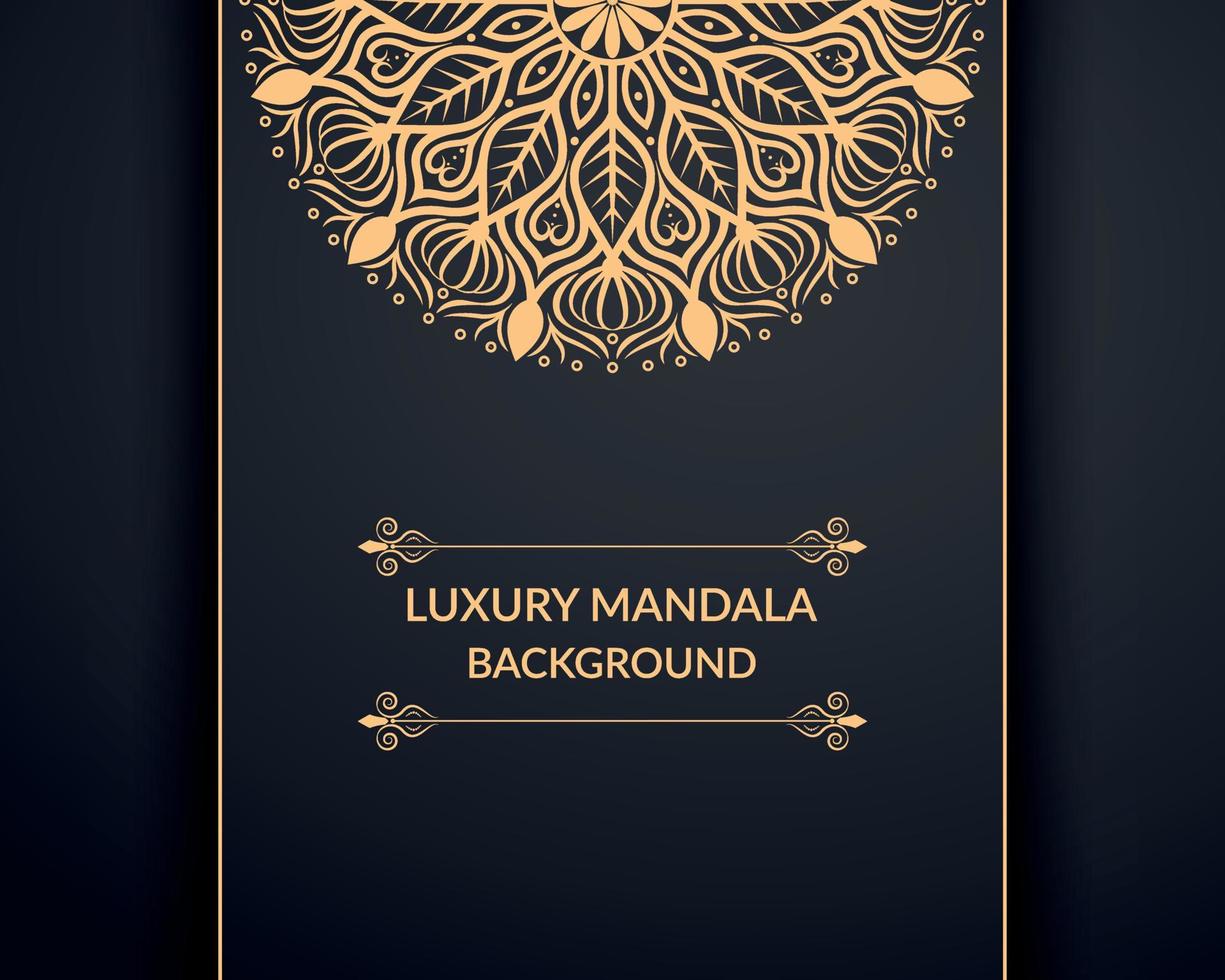 lyx dekorativ mandala bakgrund design med gyllene mandala fri vektor