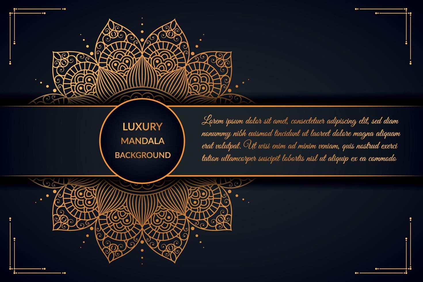 Luxuriöses dekoratives Mandala-Hintergrunddesign mit goldenem Mandala-freiem Vektor