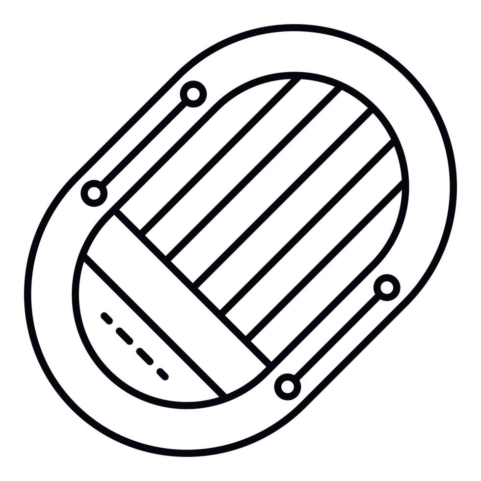 Rettungsboot-Symbol, Umrissstil vektor