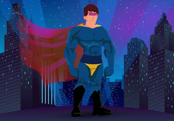 Superheld in der Stadt vektor
