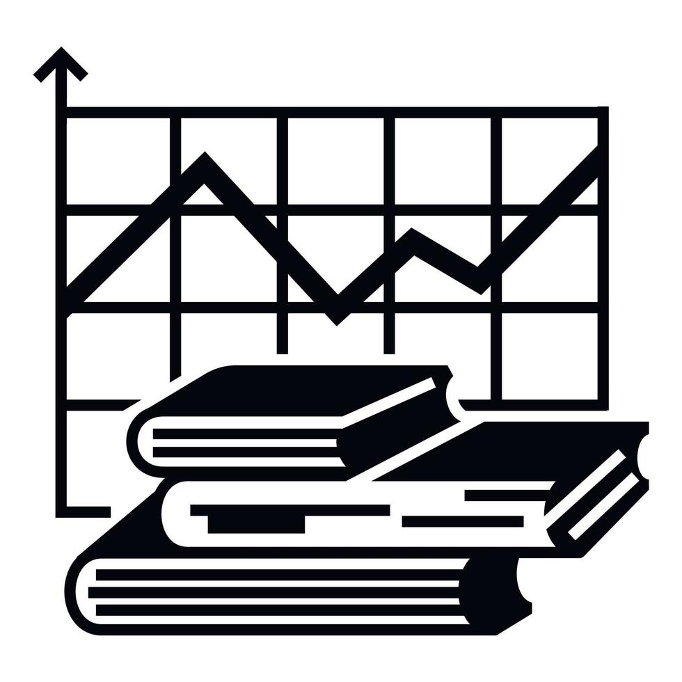 Graf finansiera bok ikon, enkel stil vektor