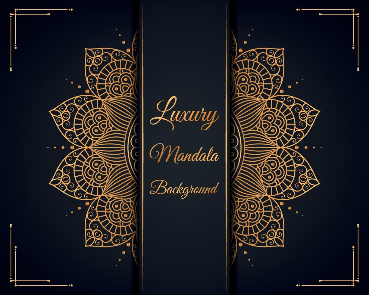 Luxuriöses dekoratives Mandala-Hintergrunddesign mit goldenem Mandala-freiem Vektor