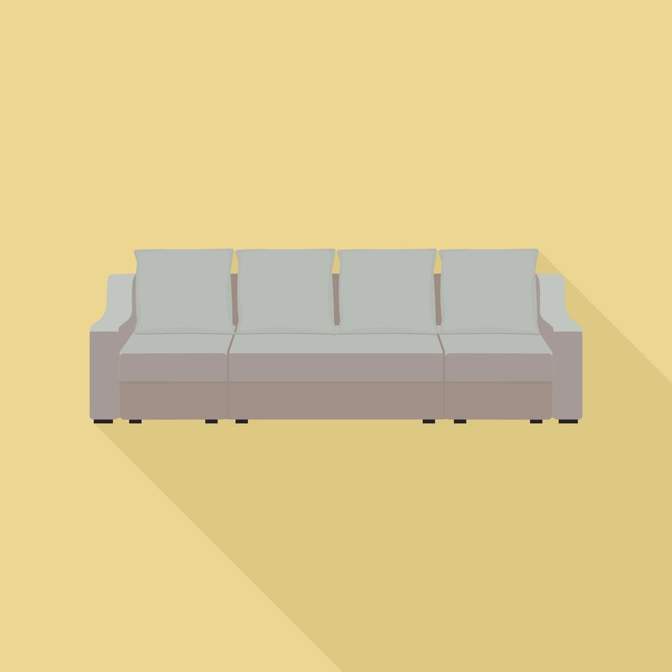 stor kudde soffa ikon, platt stil vektor