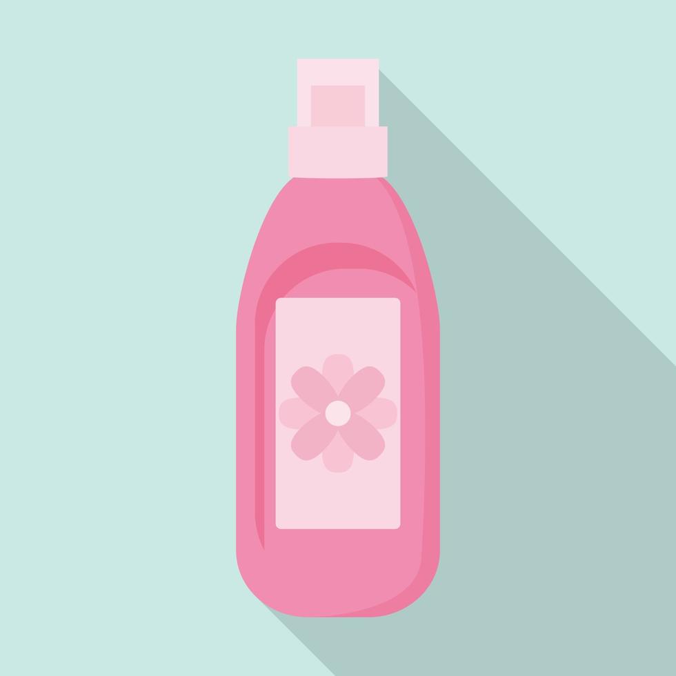 rosa flaska gel tvätt ikon, platt stil vektor