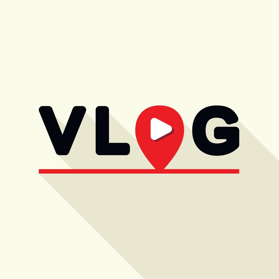 Vlog-Logo, flacher Stil vektor