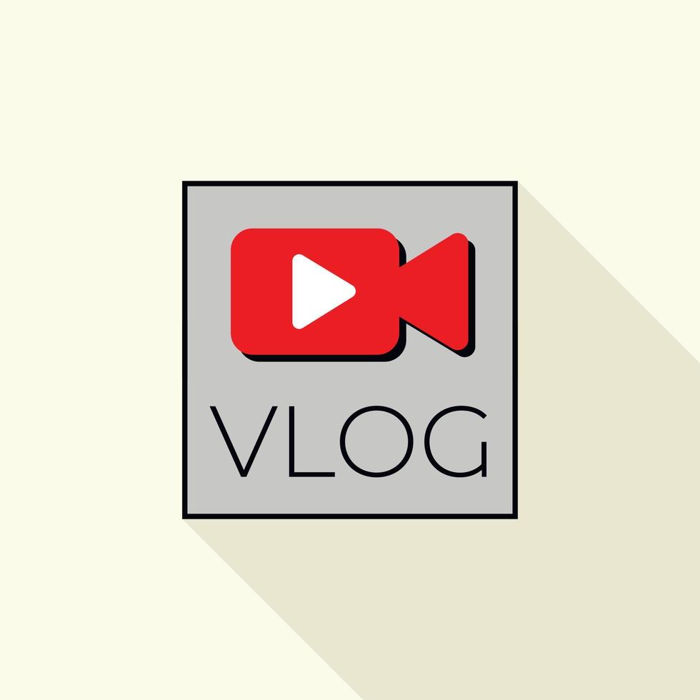 video blog logotyp, platt stil vektor
