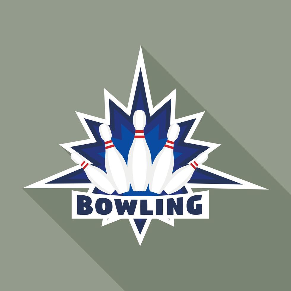 modernes bowling-logo, flacher stil vektor