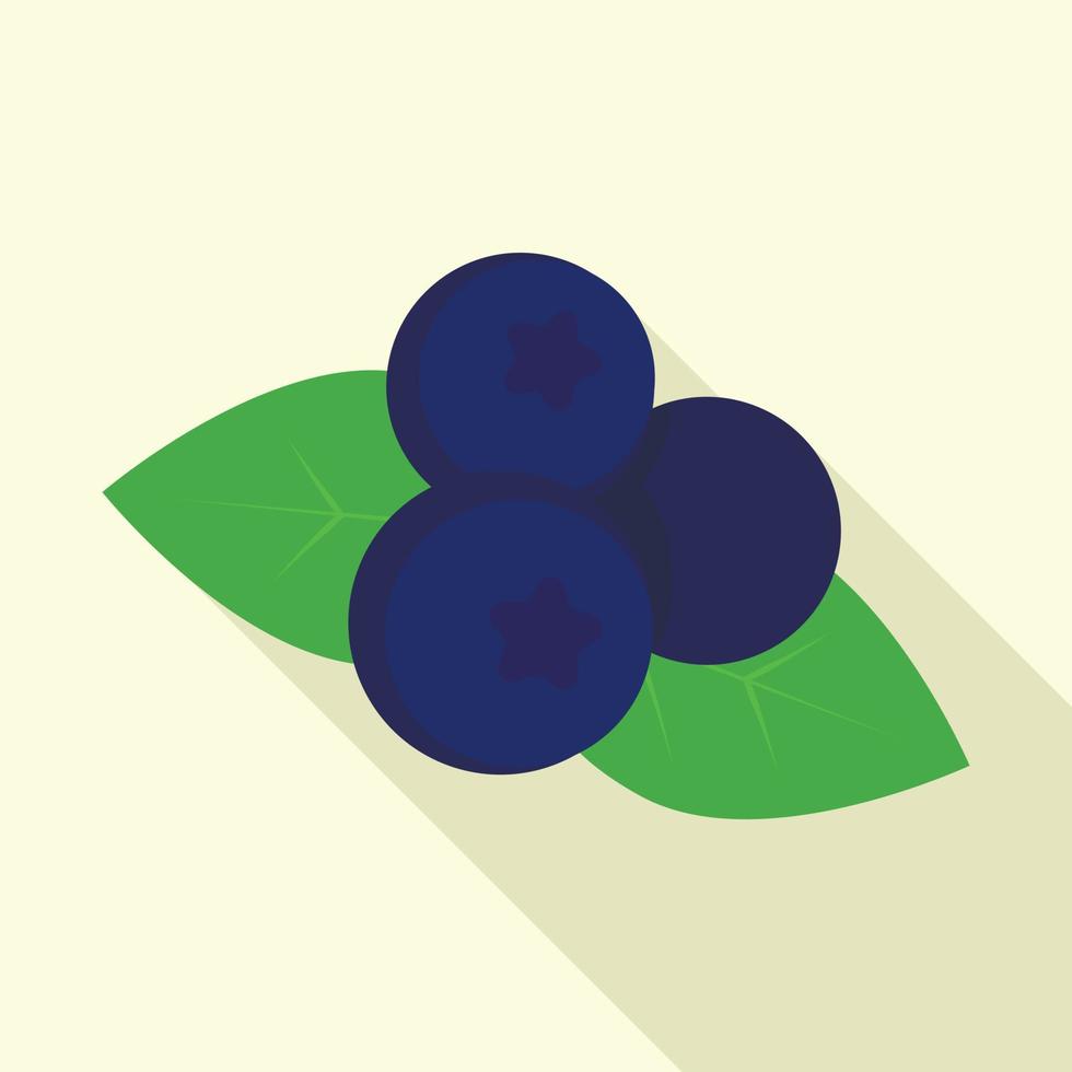 färsk blåbär ikon, platt stil vektor