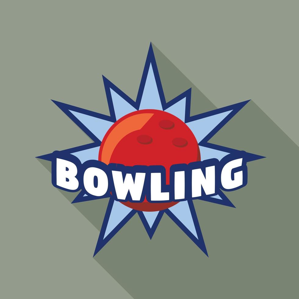 stjärna blå bowling logotyp, platt stil vektor