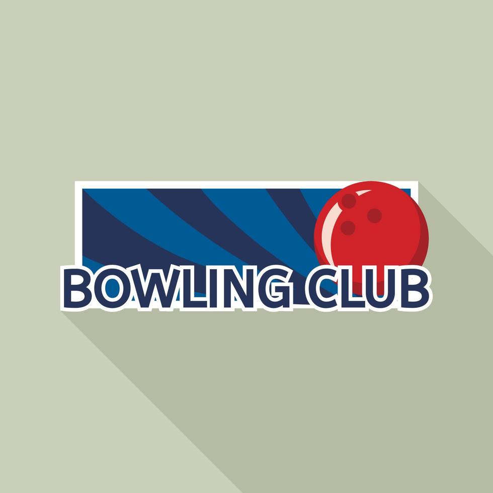 Bowling-Club-Logo, flacher Stil vektor