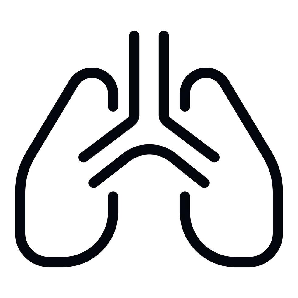 Ikone der menschlichen Lunge, Umrissstil vektor