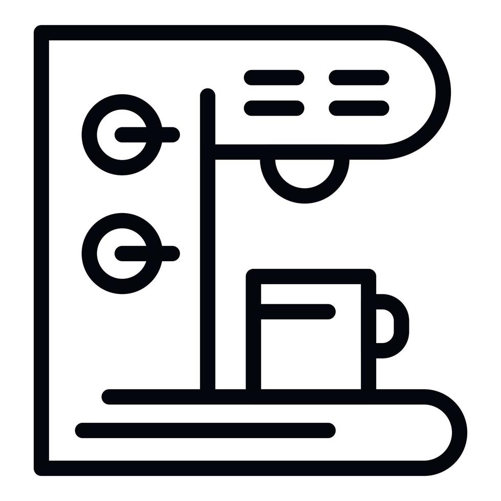 Schule Kaffeemaschine Symbol, Outline-Stil vektor