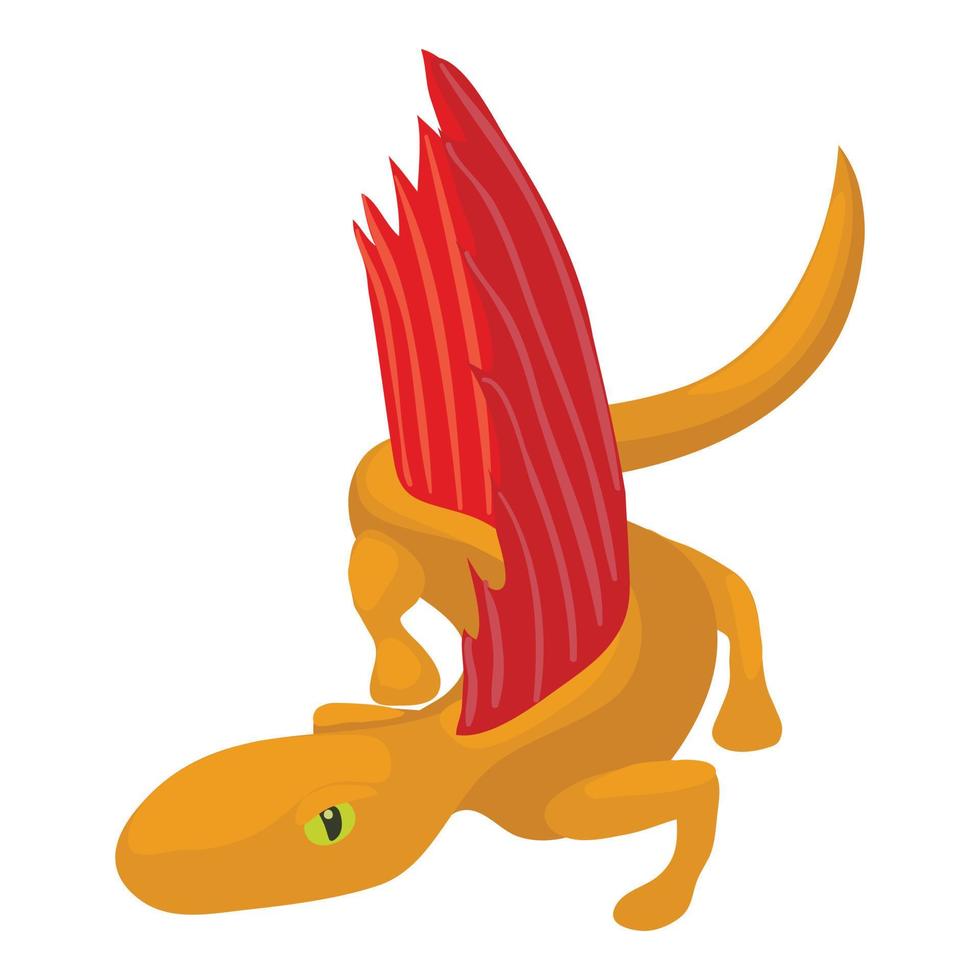 dinosaurie ödla ikon, tecknad serie stil vektor