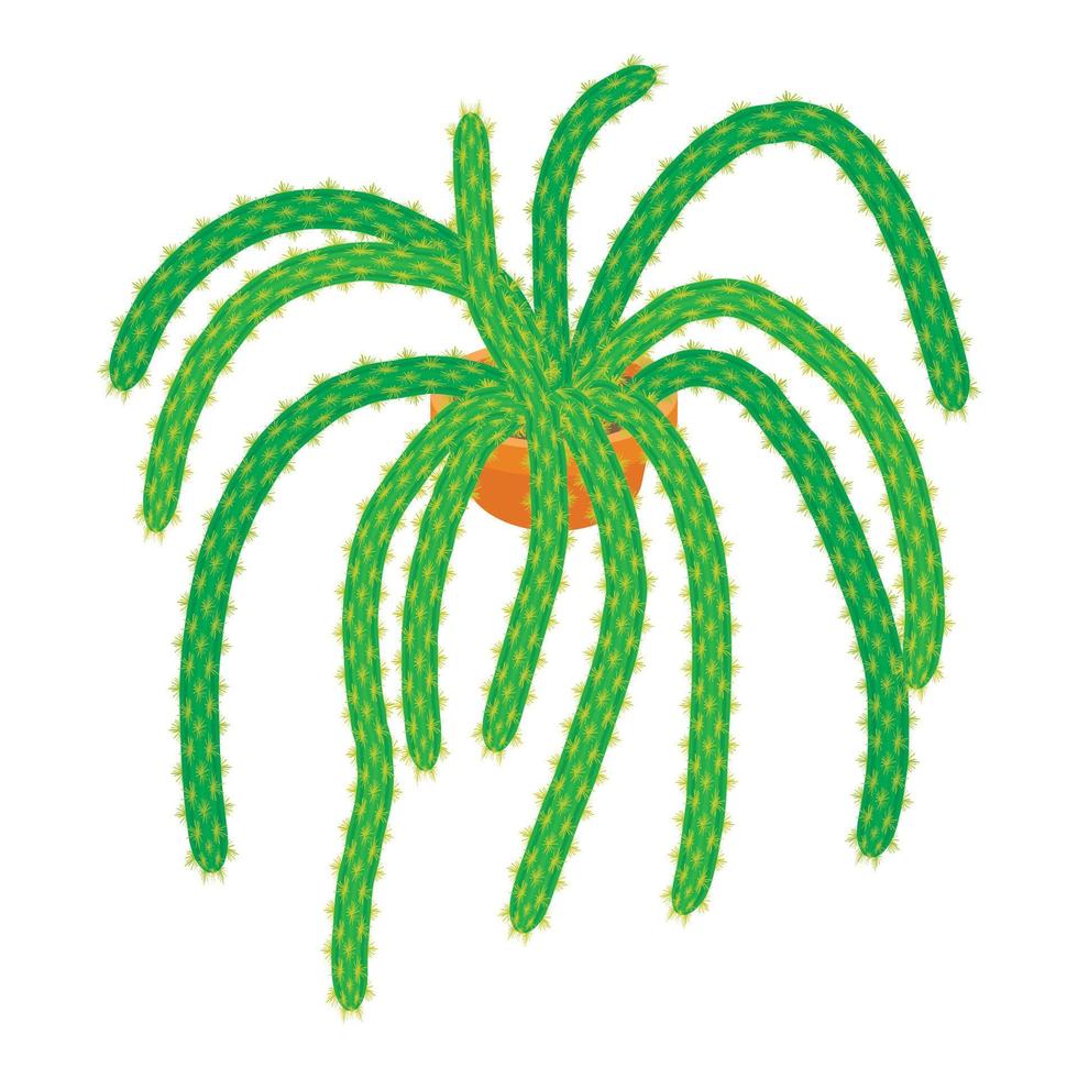 grünes Kaktus-Symbol, Cartoon-Stil vektor