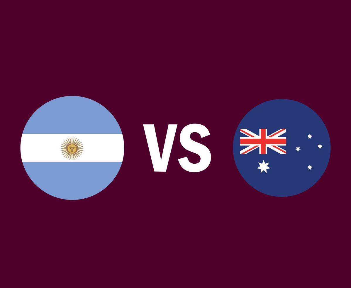argentinien und australien flagge symbol design lateinamerika und asien fußball finale vektor lateinamerikanische und asiatische länder fußballmannschaften illustration