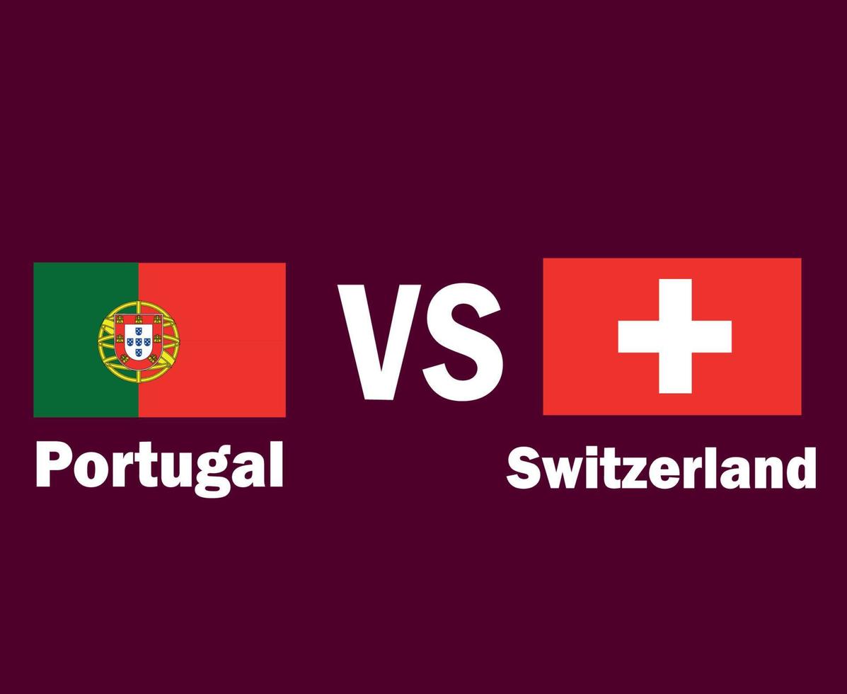 portugal och schweiz flagga emblem med namn symbol design Europa fotboll slutlig vektor europeisk länder fotboll lag illustration